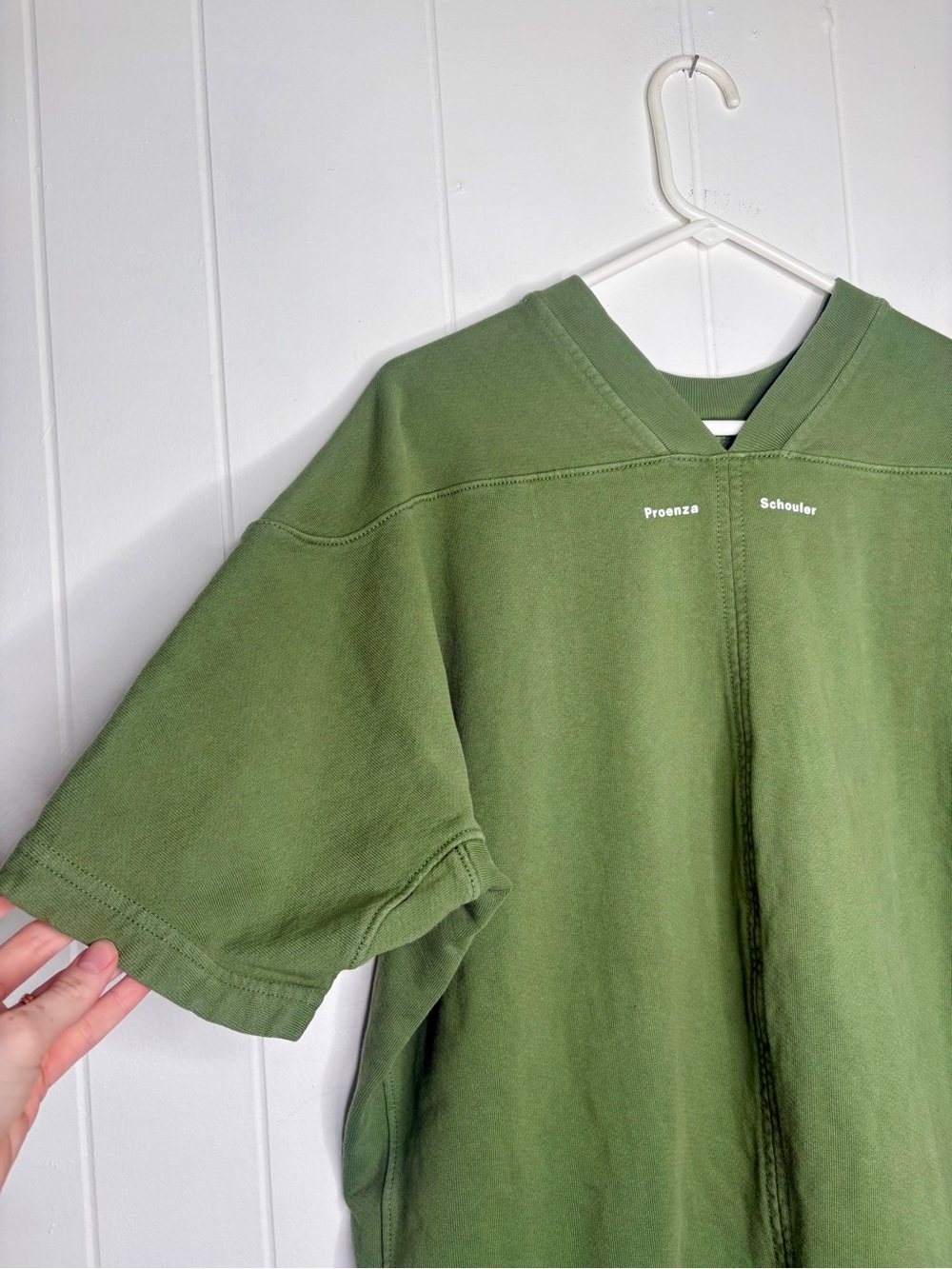 Proenza Schouler Green Boxy Sweatshirt Drop-Sleeve Tunic Oversized Size Small